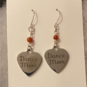 New Dance Mom Red Agate crystal earrings